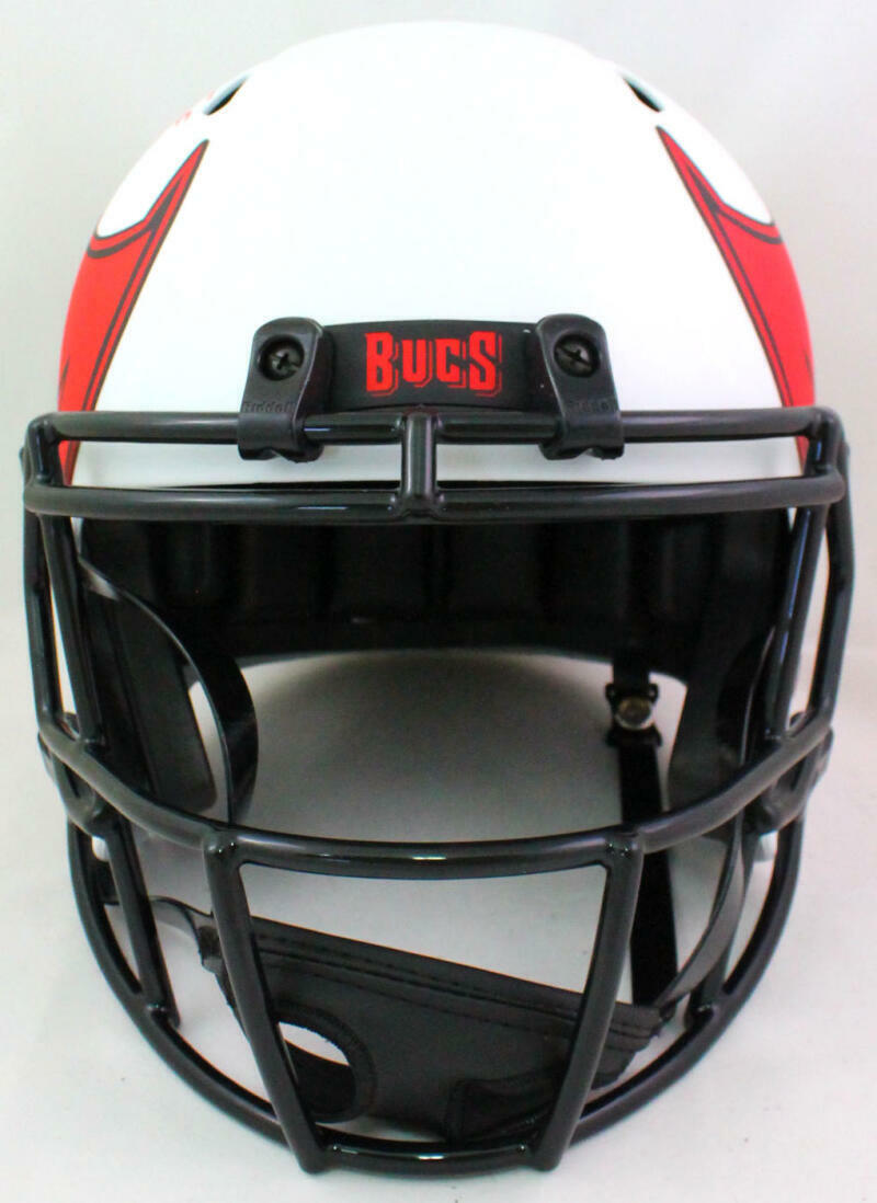 Derrick Brooks Autographed Buccaneers Lunar Speed FS Helmet w HOF- Beckett W*Red