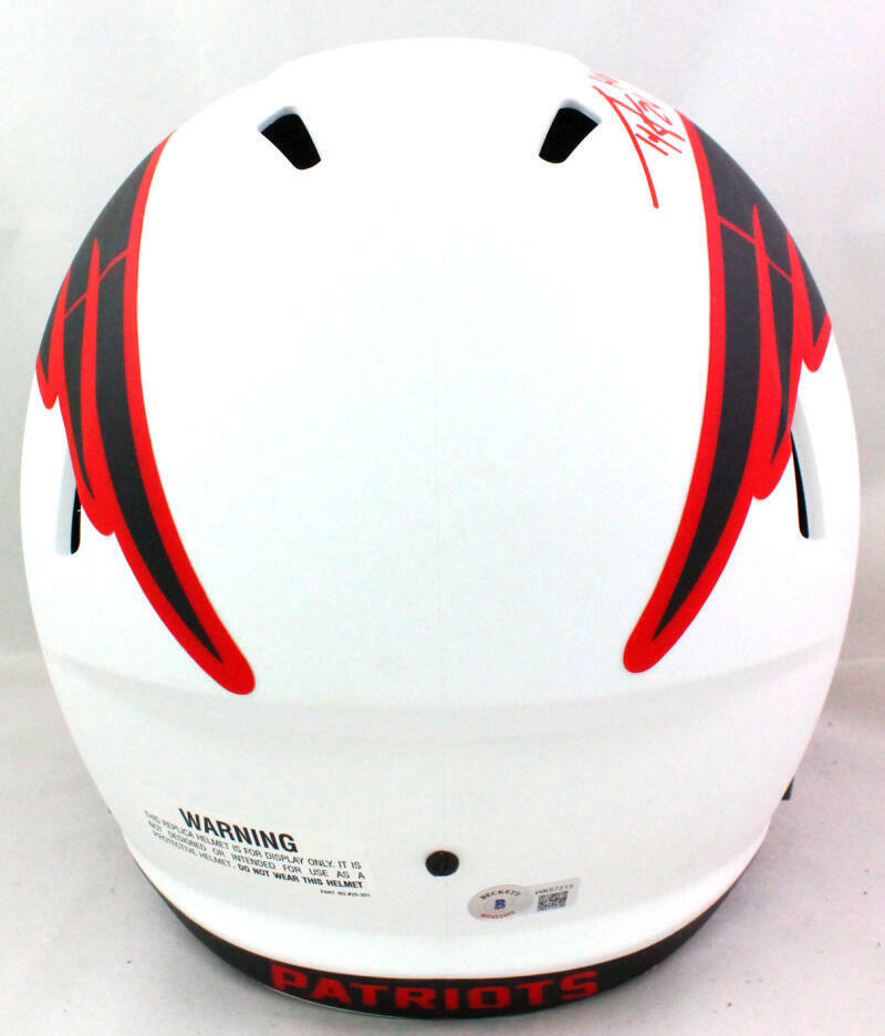 Ty Law Autographed NE Patriots Lunar Speed Full Size Helmet HOF- Beckett W *Red