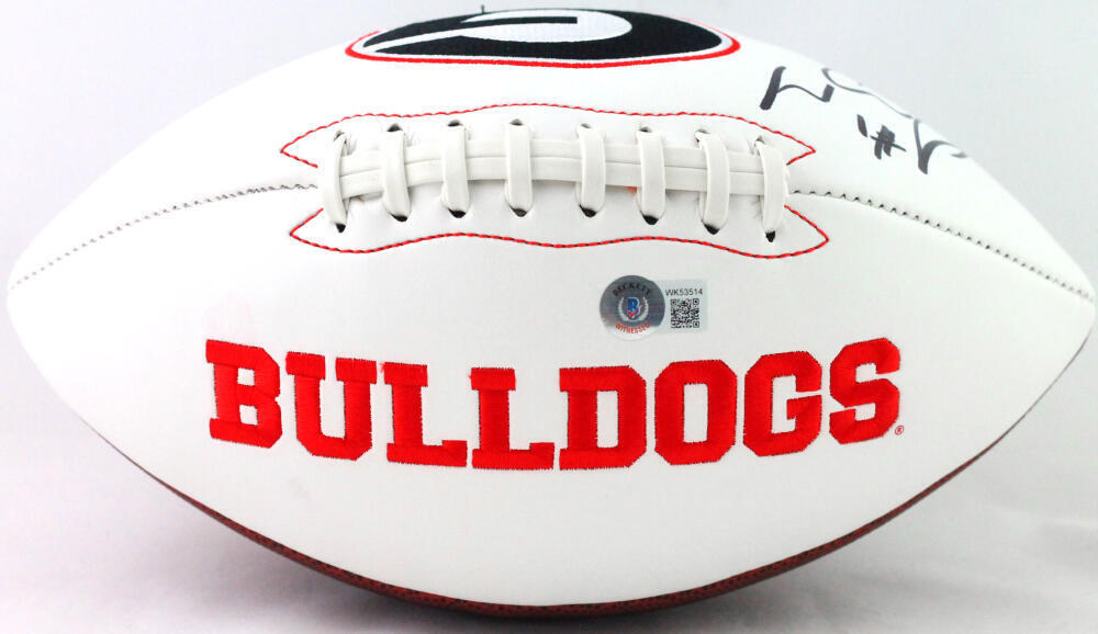 Sony Michel Autographed Georgia Bulldogs Logo Football- Beckett W *Black