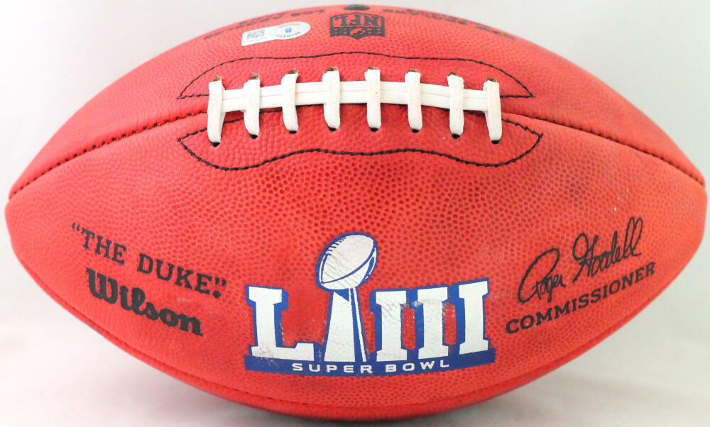 Sony Michel SB Ball Autographed NFL Duke Football w/insc.- Beckett W Auth *Silve
