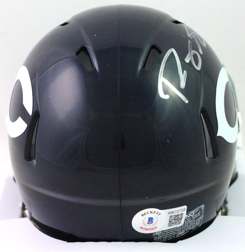 Roquan Smith Autographed Chicago Bears Speed TB Mini Helmet- Beckett W *Silver