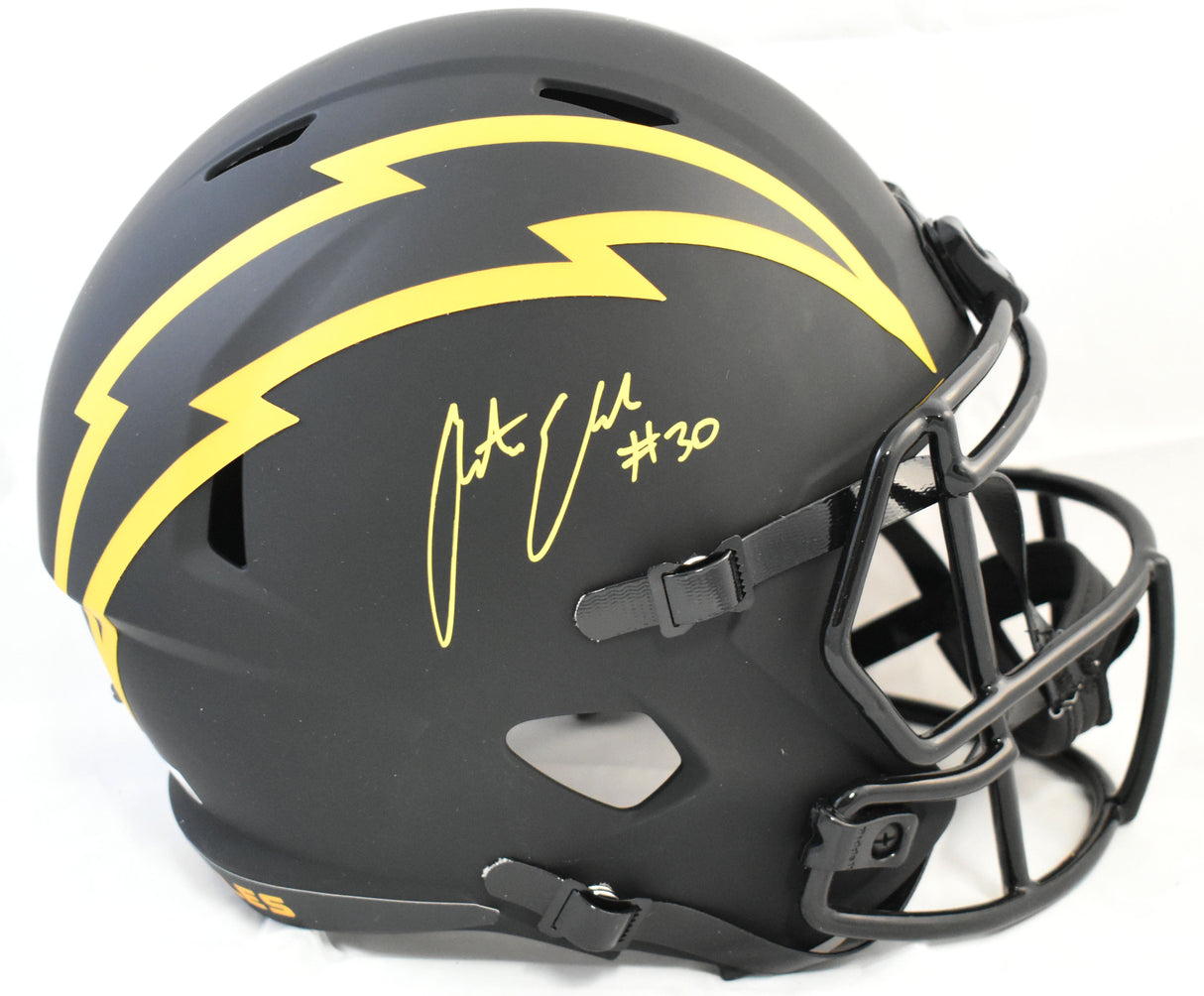 Austin Ekeler Autographed Chargers F/S Eclipse Speed Helmet - Beckett W Holo