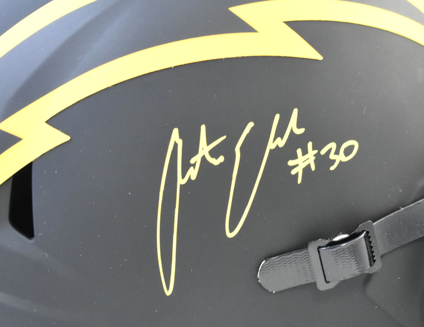 Austin Ekeler Autographed Chargers F/S Eclipse Speed Helmet - Beckett W Holo