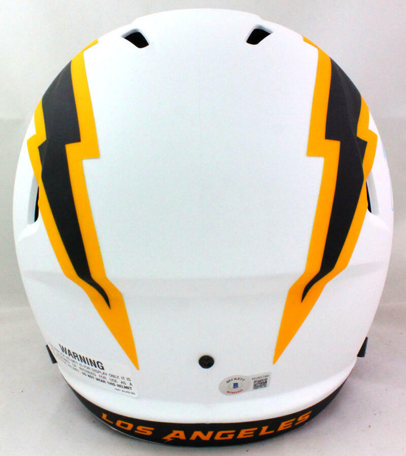 Rodney Harrison Autographed SD Chargers F/S Lunar Helmet- Beckett W *BabyBlue