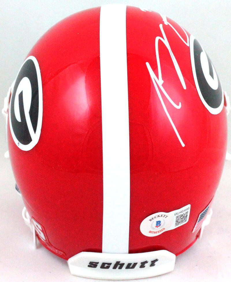 AJ Green Autographed Georgia Schutt Mini Helmet- Beckett W *White
