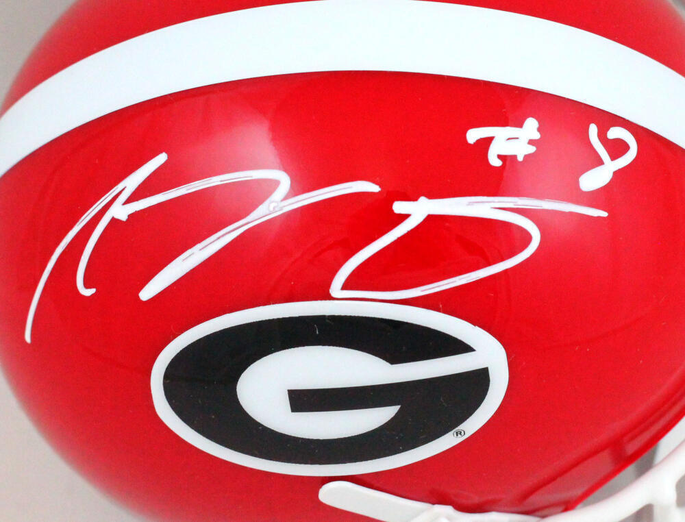 AJ Green Autographed Georgia Schutt Mini Helmet- Beckett W *White