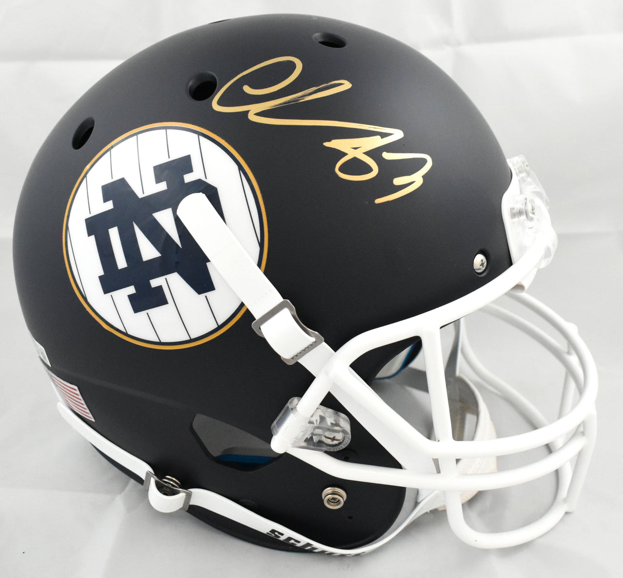 Chase Claypool Autographed Notre Dame Irish F/S Schutt Helmet - Beckett W Holo