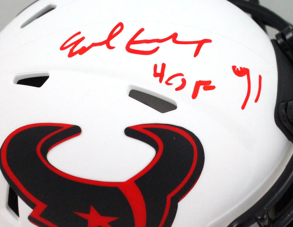 Earl Campbell Signed Houston Texans Lunar Speed Mini Helmet w/ HOF- JSA W *Red