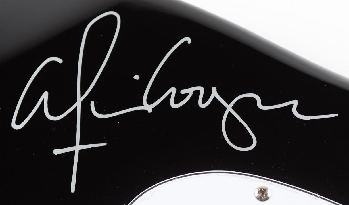 Glossy Black & White Alice Cooper Signed Full-Size Electric Guitar (Beckett)