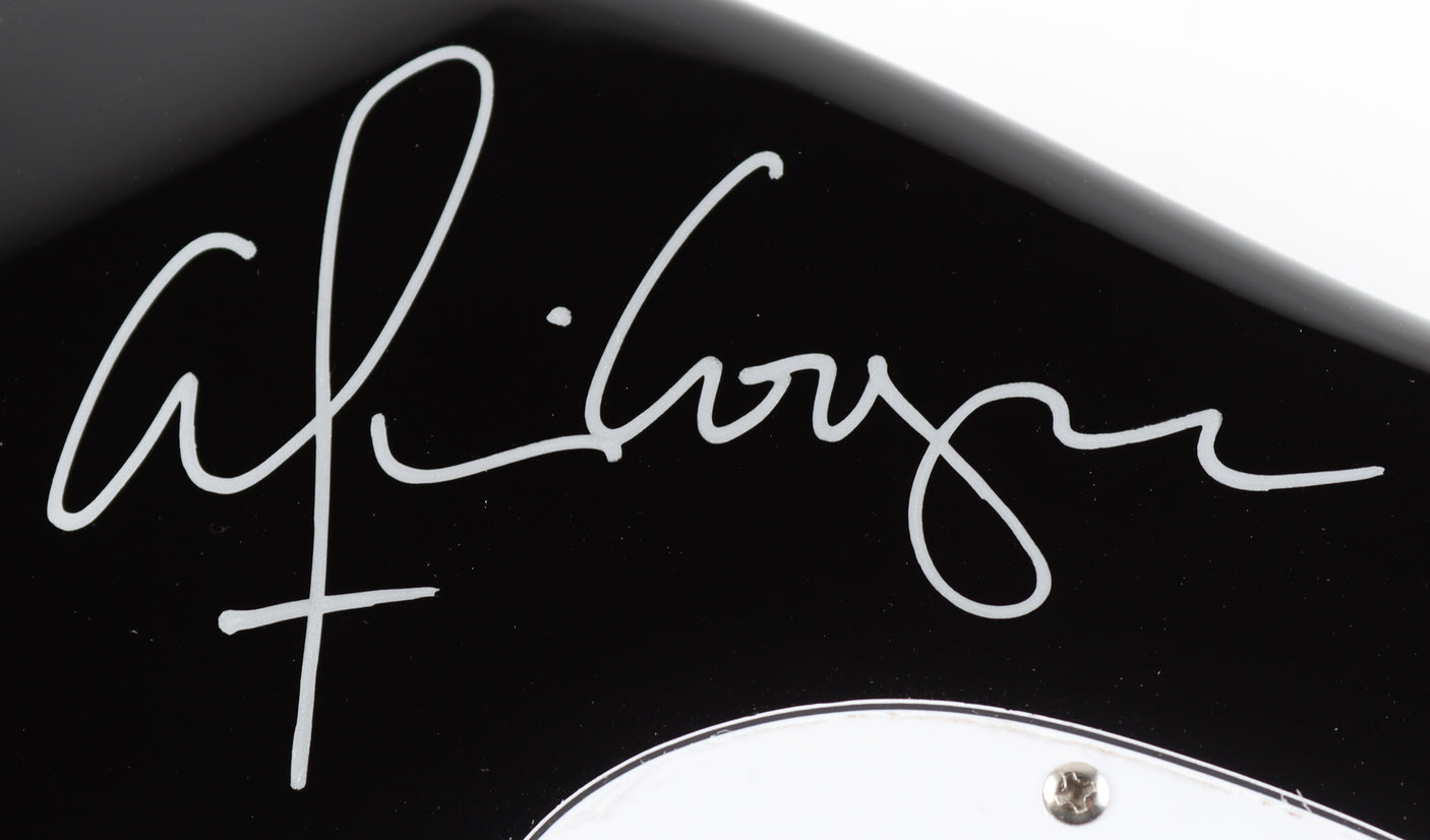 Glossy Black & White Alice Cooper Signed Full-Size Electric Guitar (Beckett)