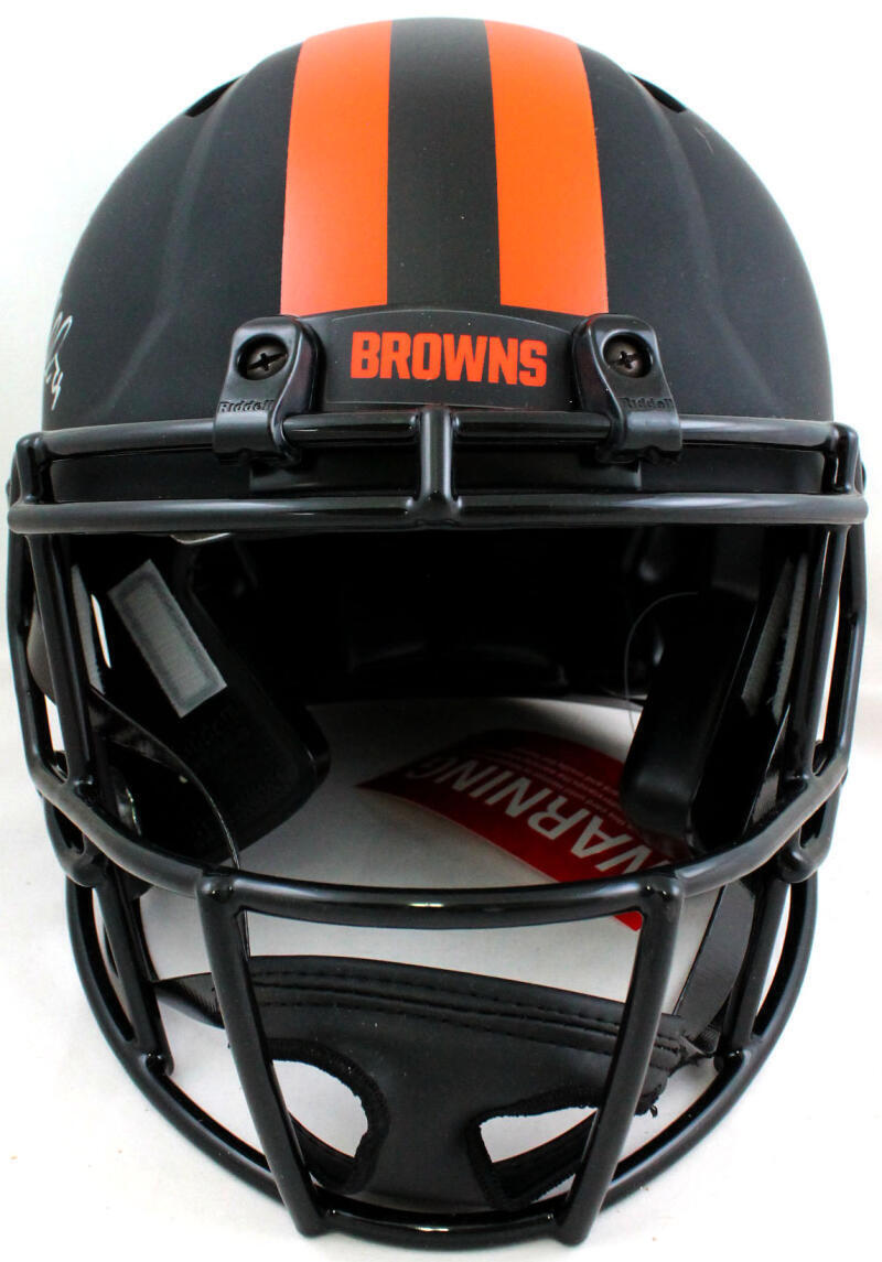 Baker Mayfield Nick Chubb Signed Browns F/S Authentic Eclipse Helmet- Beckett