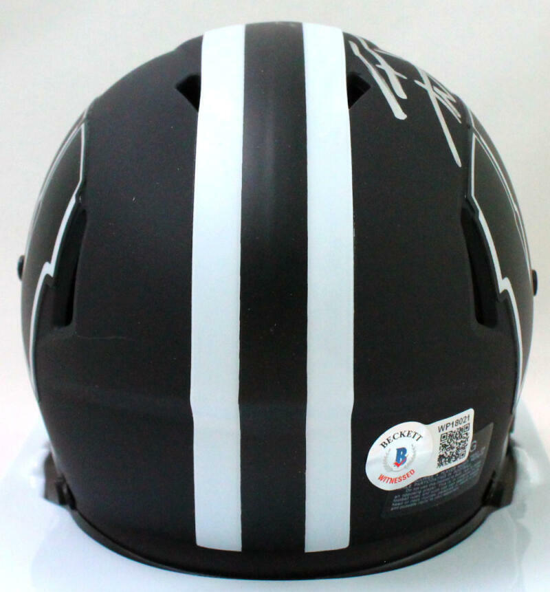 T.J. Watt Signed Wisconsin Badgers Eclipse Speed Mini Helmet - Beckett W Holo