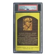 Warren Spahn Signed 4x6 Milwaukee Braves Hall Of Fame Plaque Card PSA/DNA 85027812 - Sports Integrity