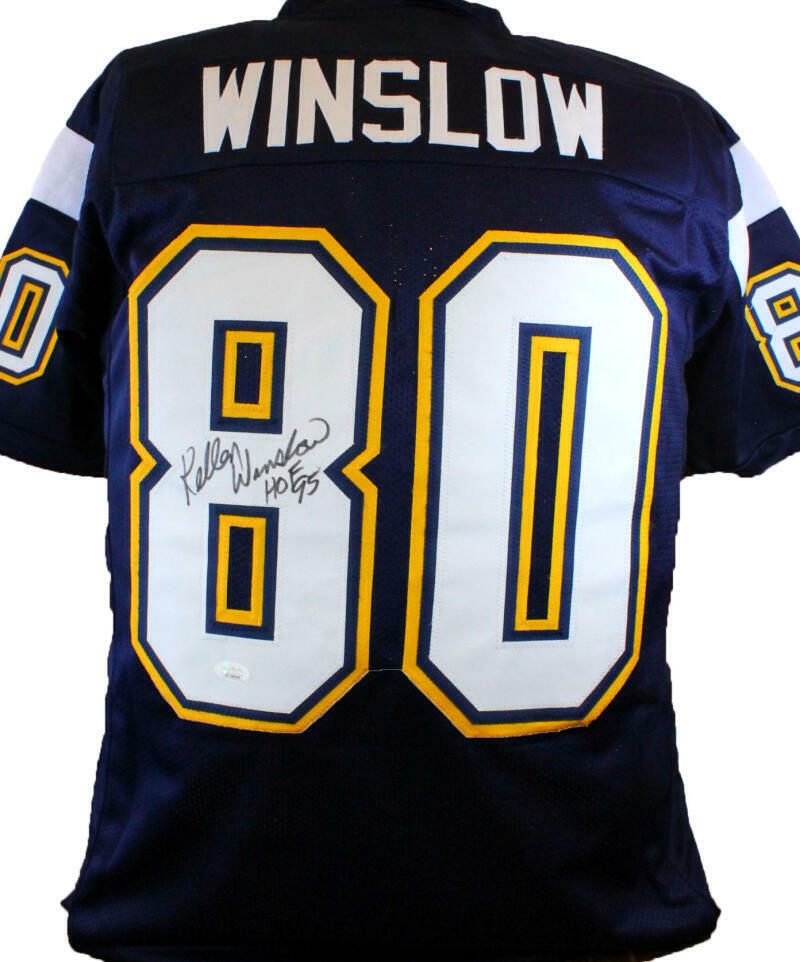 Kellen Winslow Autographed Blue Pro Style Jersey w/ HOF - JSA W Auth *8