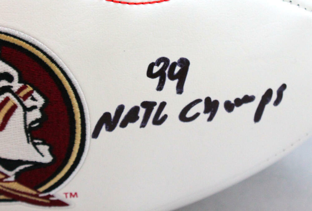 Sebastian Janikowski Signed FSU Seminoles Logo Football w/Insc.-Beckett W Holo