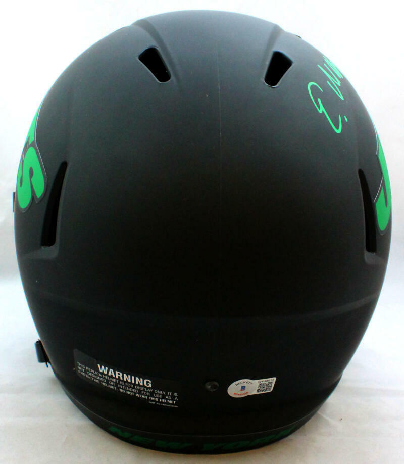 Elijah Moore Signed New York Jets F/S Eclipse Speed Helmet-Beckett W Holo *Green