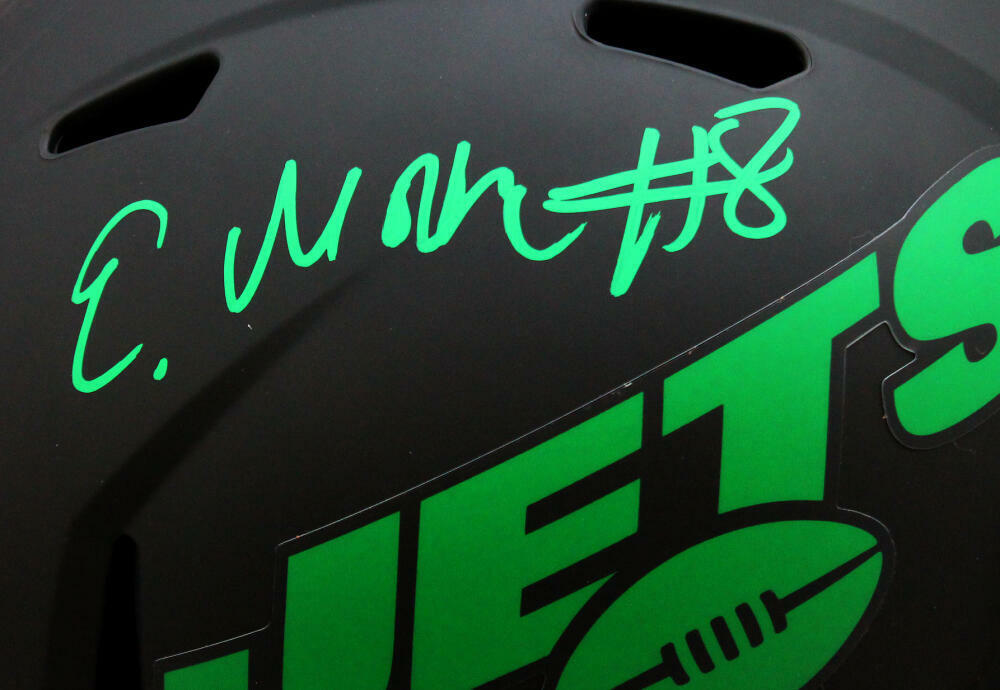 Elijah Moore Signed New York Jets F/S Eclipse Speed Helmet-Beckett W Holo *Green