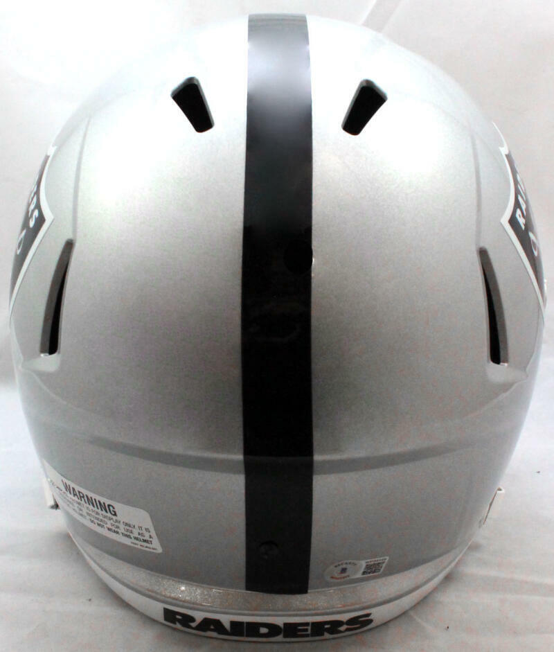 Warren Sapp Signed Oakland Raiders Full Size Speed Helmet w/ HOF- Beckett W Holo