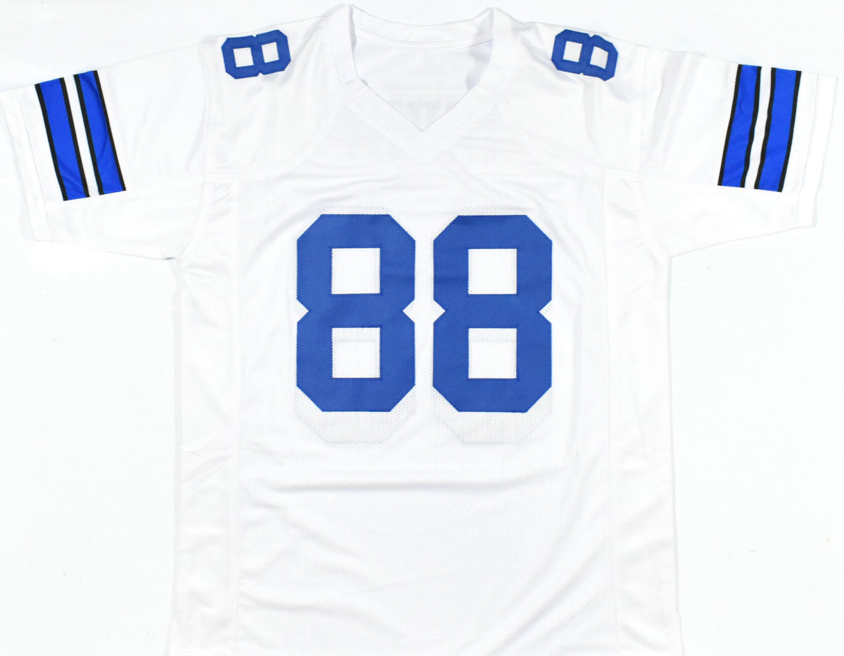 Michael Irvin Autographed White Pro Style Jersey-Beckett W Hologram *Silver