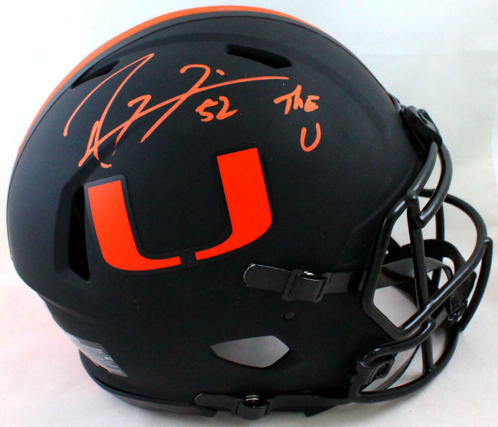 Ray Lewis Signed Hurricanes F/S Eclipse Speed Authentic Helmet w/Ins -BAW Holo