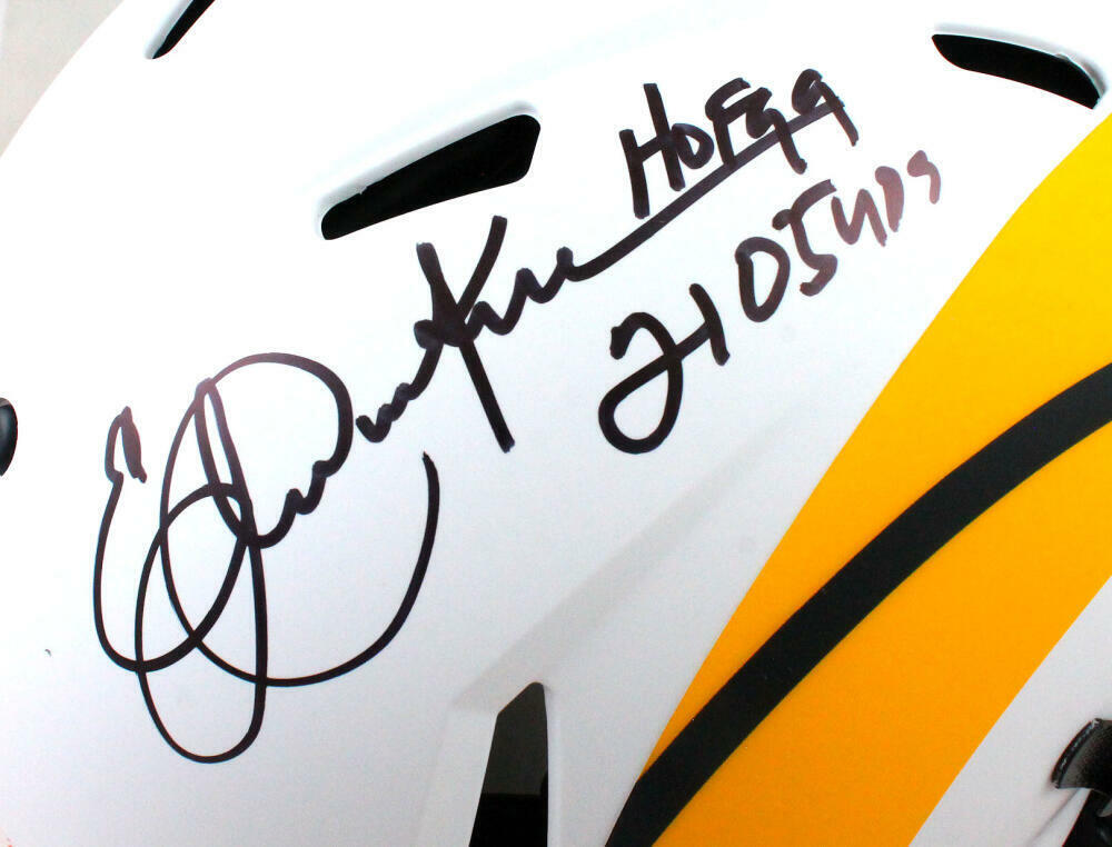 Eric Dickerson Signed Rams FS Lunar Speed Authentic Helmet w/2 Insc- BAW Holo