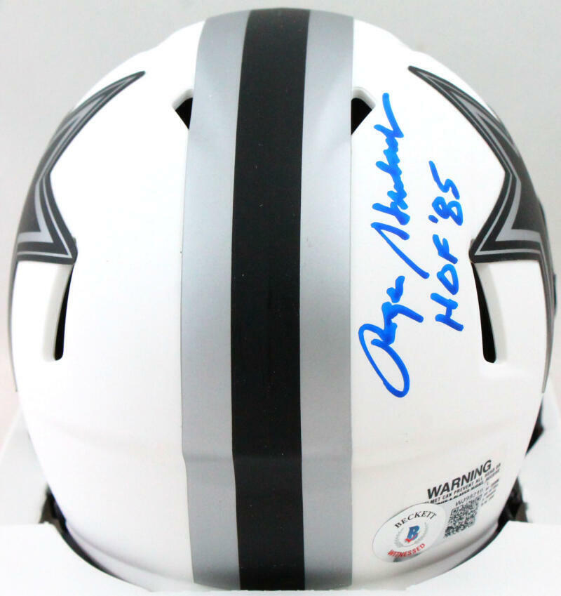 Roger Staubach Signed Cowboys Lunar Speed Mini Helmet W/HOF-Beckett W Hologram