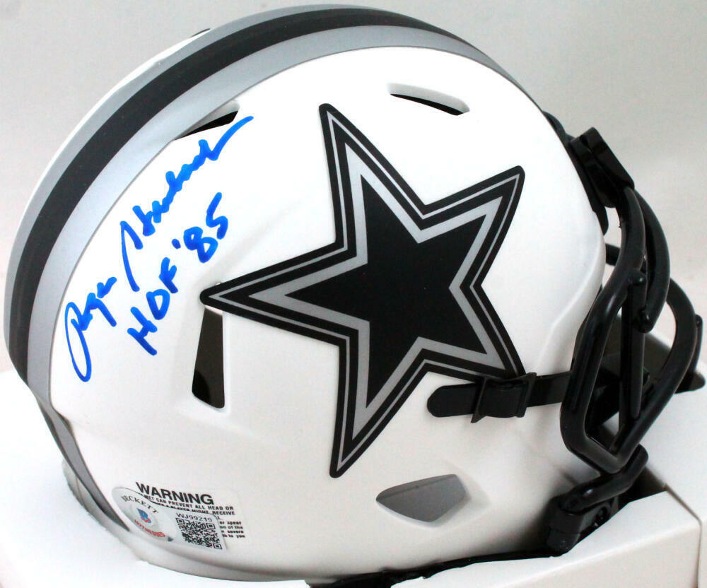 Roger Staubach Signed Cowboys Lunar Speed Mini Helmet W/HOF-Beckett W Hologram
