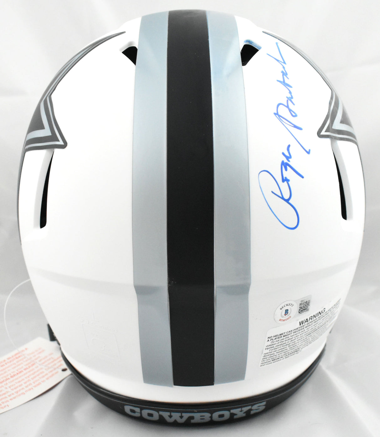 Roger Staubach Signed Cowboys Lunar Speed F/S Authentic Helmet-Beckett W Holo