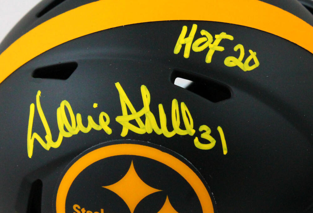 Donnie Shell Signed Steelers Eclipse Speed Mini Helmet w/ HOF-Beckett W *Yellow