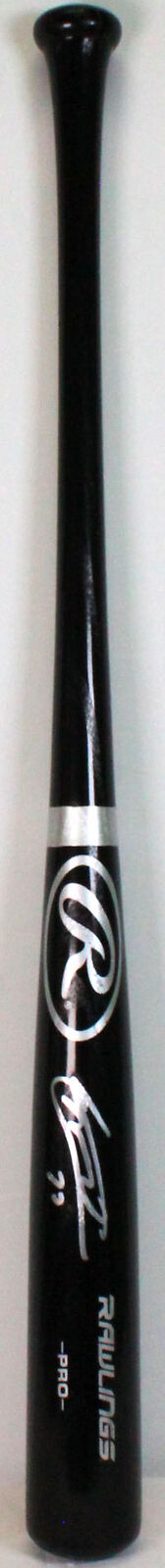 Vladimir Guerrero Jr. Autographed Black Rawlings Pro Baseball Bat-Beckett Holo