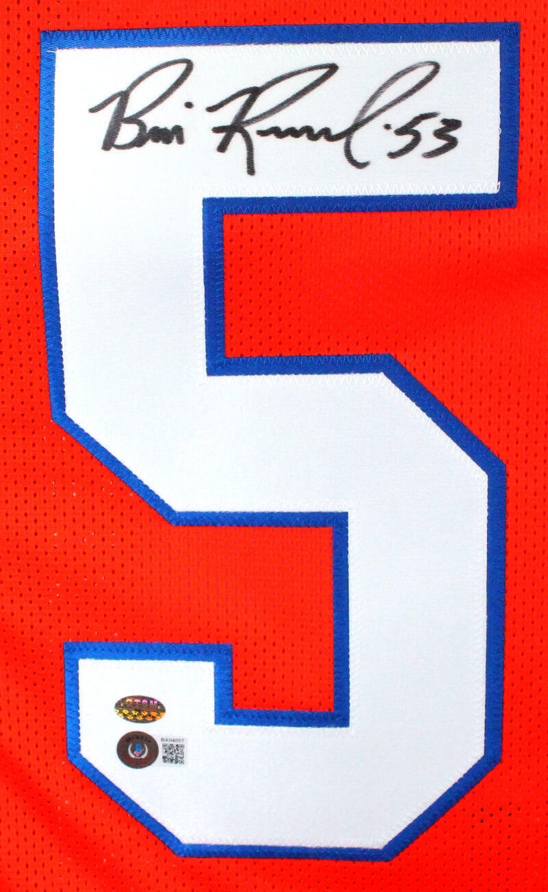 Bill Romanowski Autographed Pro Style Orange Jersey-Beckett Hologram *Black