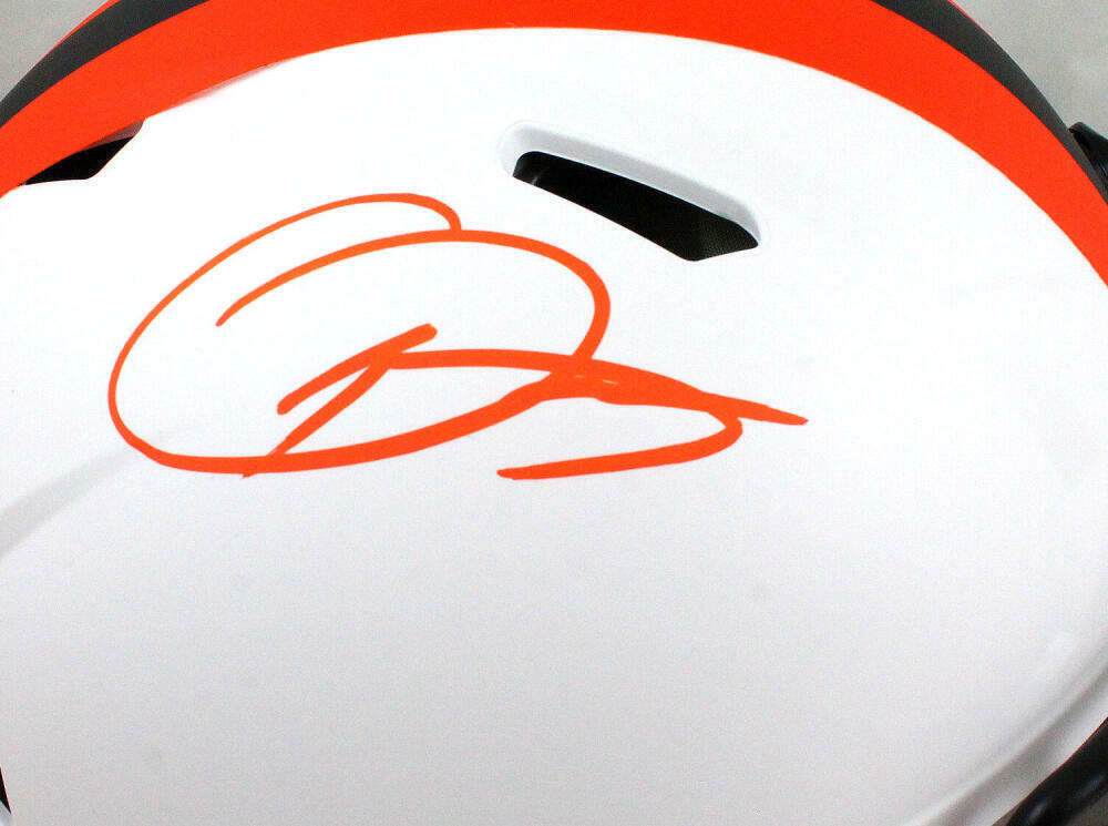 Odell Beckham Signed Browns F/S Lunar Speed Authentic Helmet-Beckett W Hologram