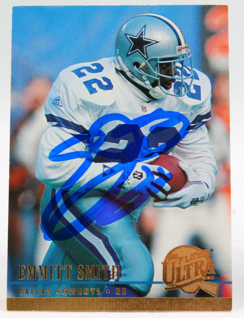 1994 Fleer Ultra #50 Emmitt Smith Cowboys Autograph Beckett Witness