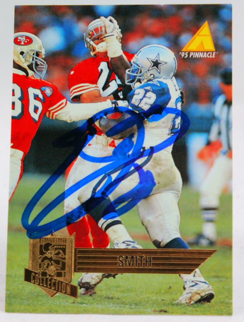 1995 Pinnacle Club Collection #228 Emmitt Smith Cowboys Auto Beckett Witness