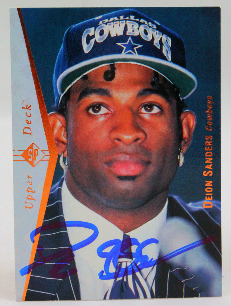 1995 SP Upper Deck #42 Deion Sanders Cowboys Autograph Beckett Witness