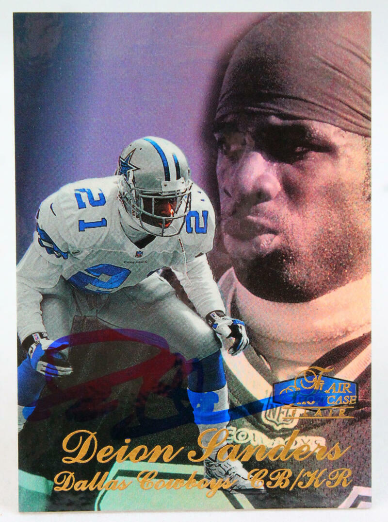 1998 Flair Showcase Row 3 #31 Deion Sanders Cowboys Auto Beckett Witness