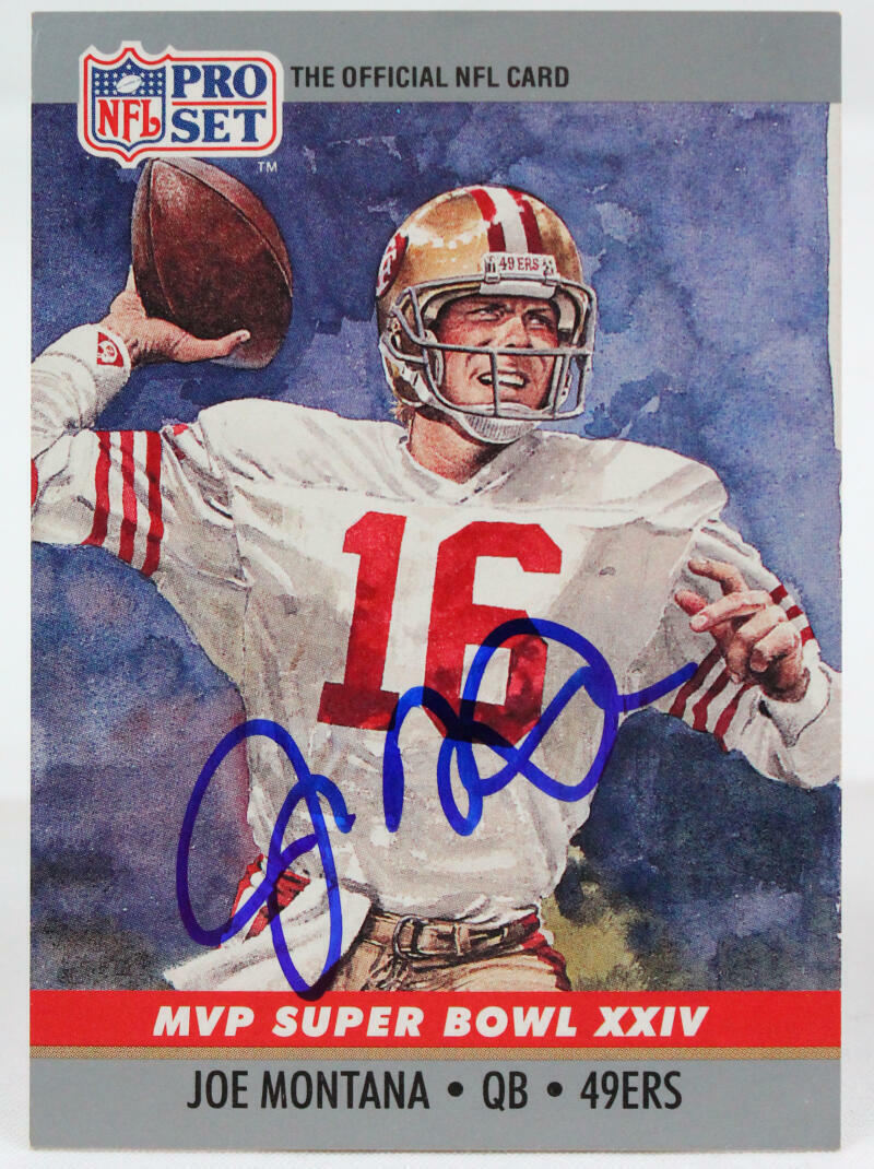 1990 Pro Set #24 Joe Montana 49ers Autograph Beckett Witness