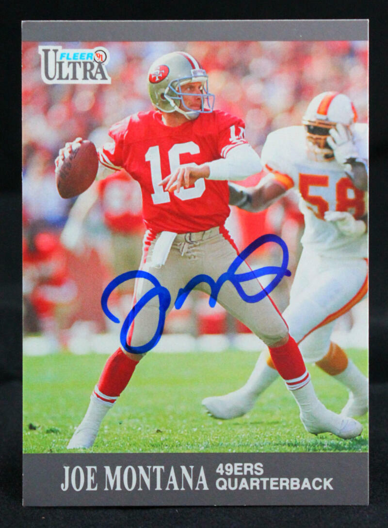 1991 Ultra #251 Joe Montana San Francisco 49ers Auto Beckett Witness
