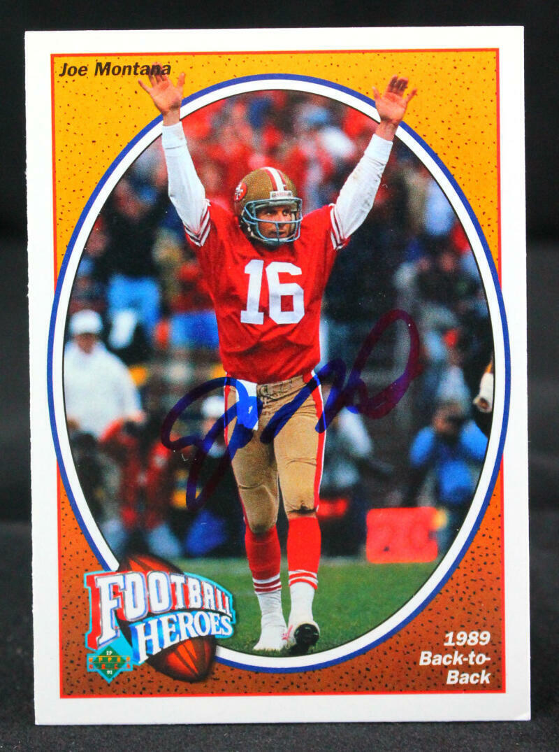 1991 Upper Deck Heroes #7 Joe Montana San Francisco 49ers Auto Beckett Witness