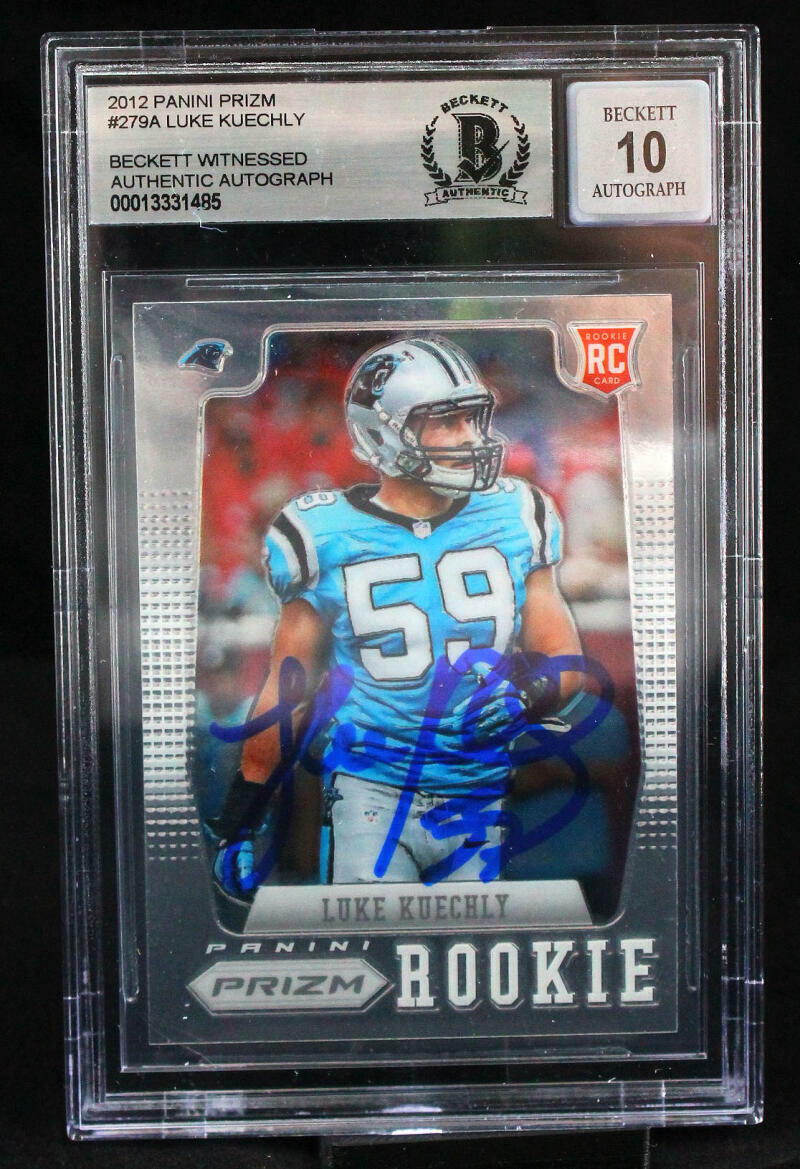 2012 Panini Prizm #279A Luke Kuechly Carolina Panthers BGS Autograph 10