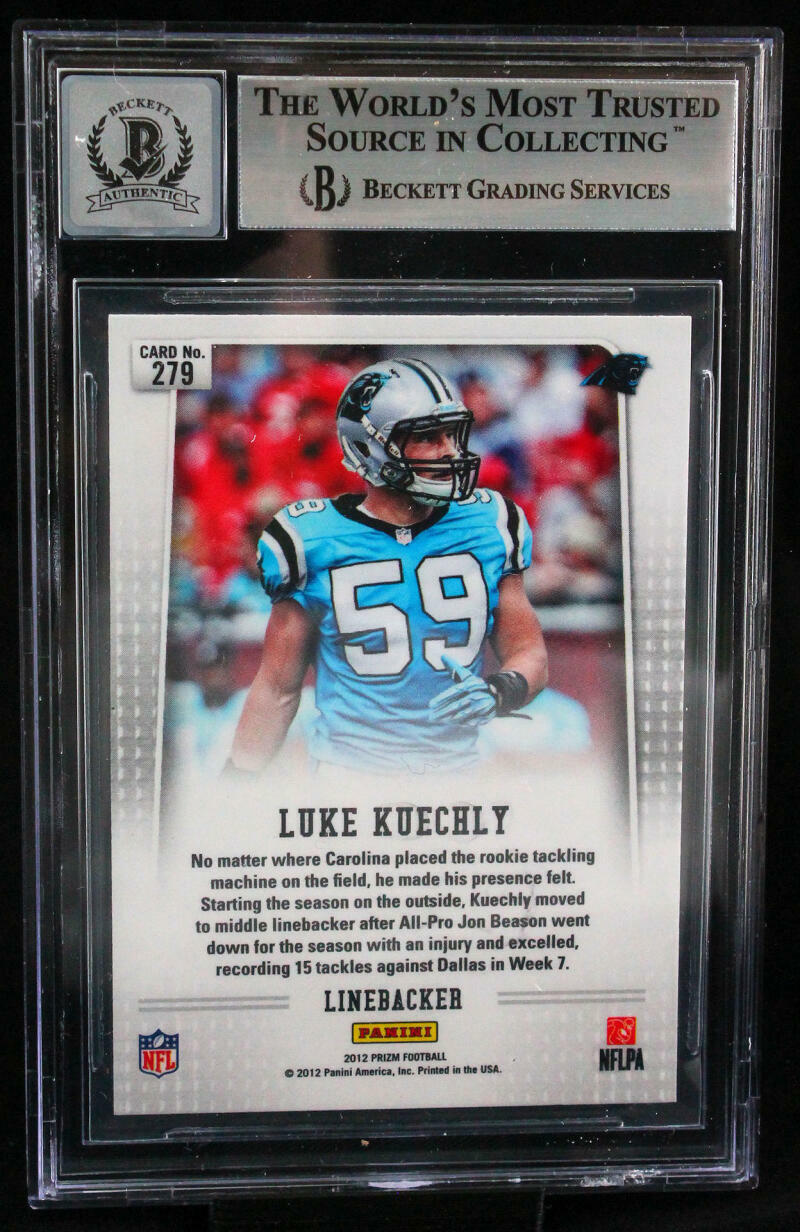 2012 Panini Prizm #279A Luke Kuechly Carolina Panthers BGS Autograph 10