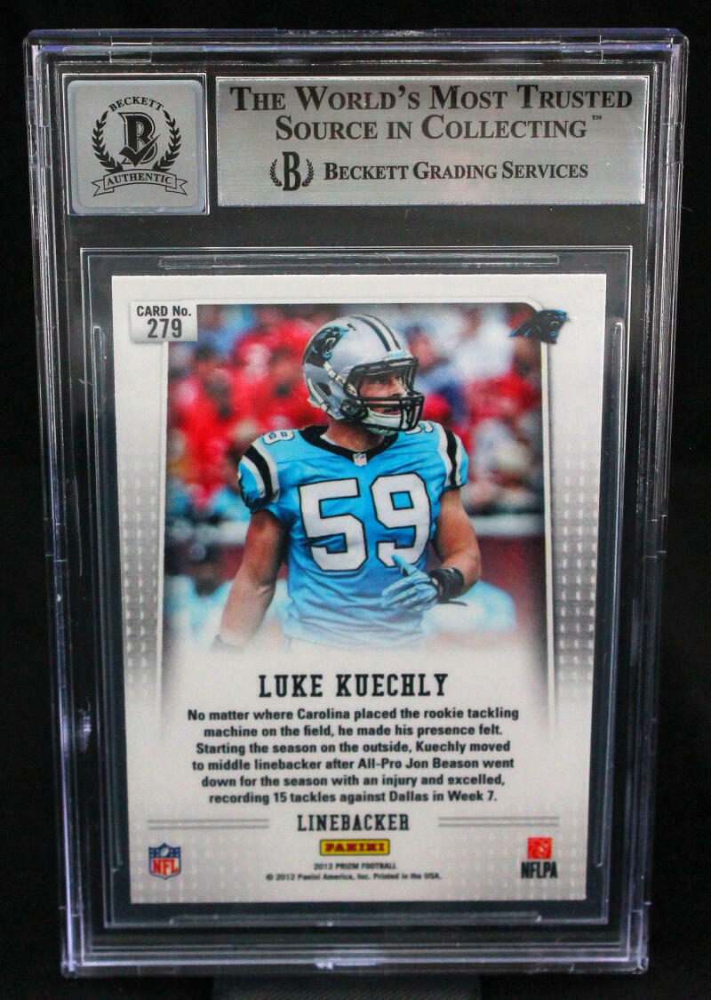 2012 Panini Prizm #279A Luke Kuechly Carolina Panthers BGS Autograph 10