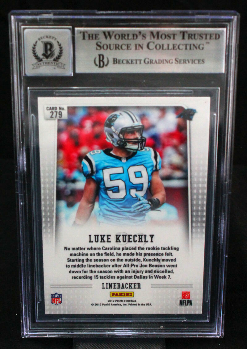 2012 Panini Prizm #279A Luke Kuechly Carolina Panthers BGS Autograph 10