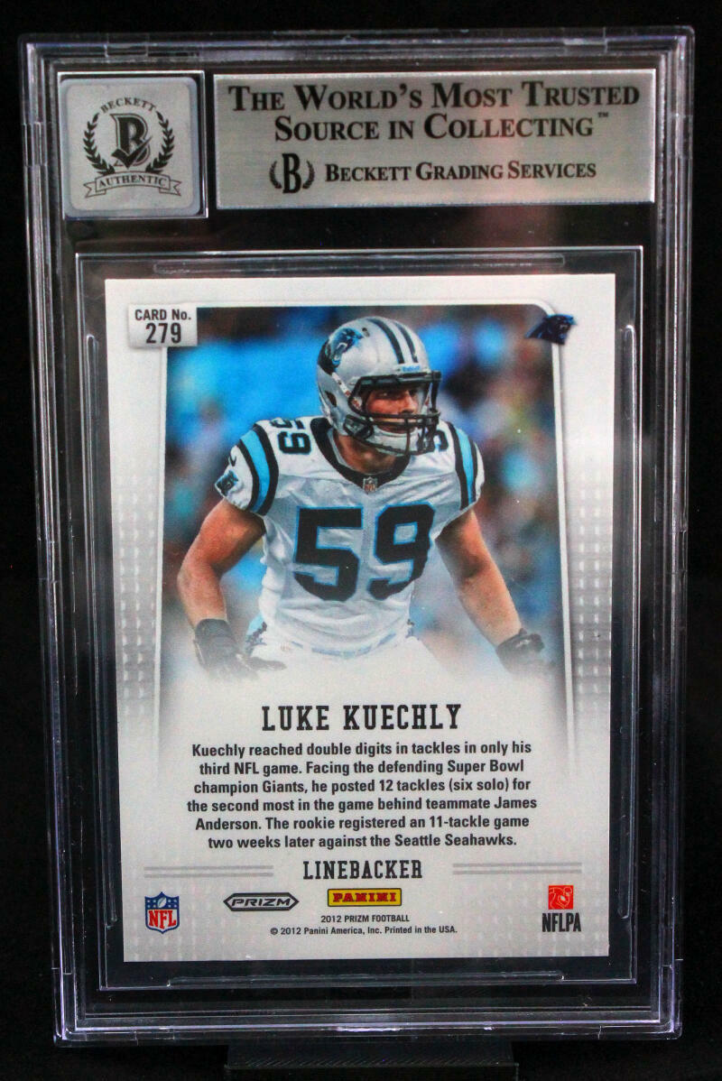 2012 Panini Prizm #279B PRIZMS Luke Kuechly Panthers BGS Autograph 10