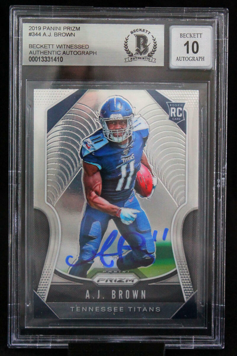2019 Panini Prizm #344 AJ Brown Tennessee Titans BGS Autograph 10