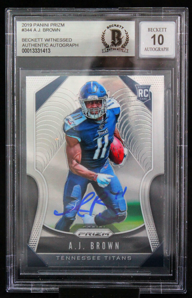 2019 Panini Prizm #344 AJ Brown Tennessee Titans BGS Autograph 10