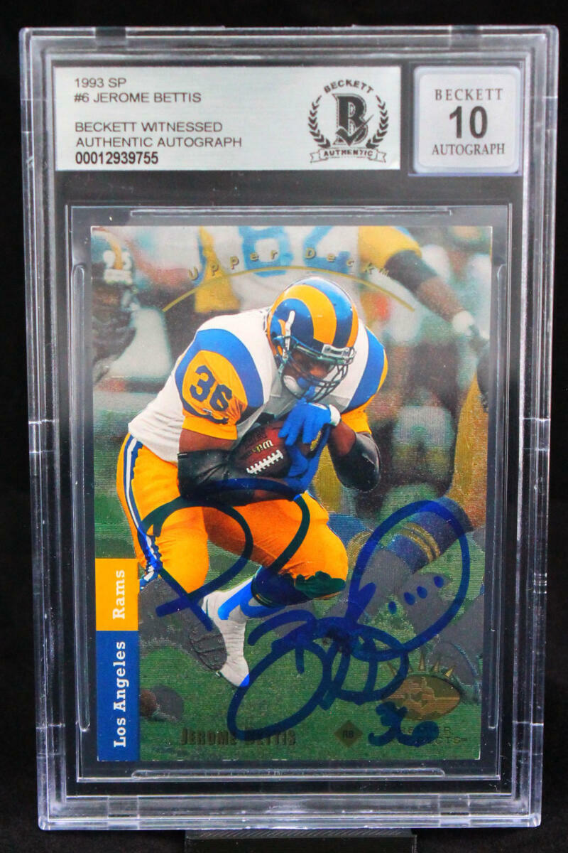 1993 SP #6 Jerome Bettis Los Angeles Rams BGS Autograph 10