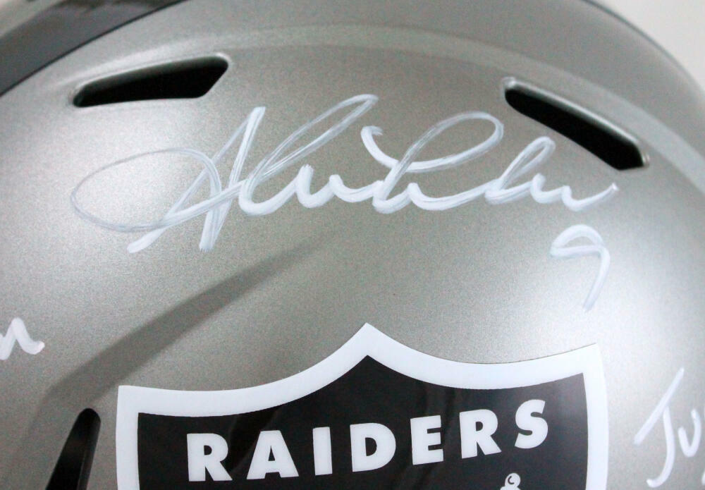 Shane Lechler Autographed Raiders F/S Flash Helmet w/3 Insc.-Beckett W Hologram