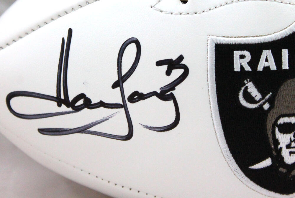 Howie Long Autographed Oakland Raiders Logo Football-Beckett W Hologram *Black