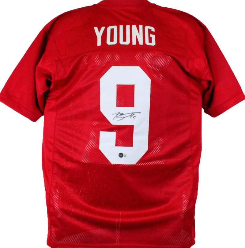 Bryce Young Autographed Crimson College Style Jersey- Beckett W Hologram *Black